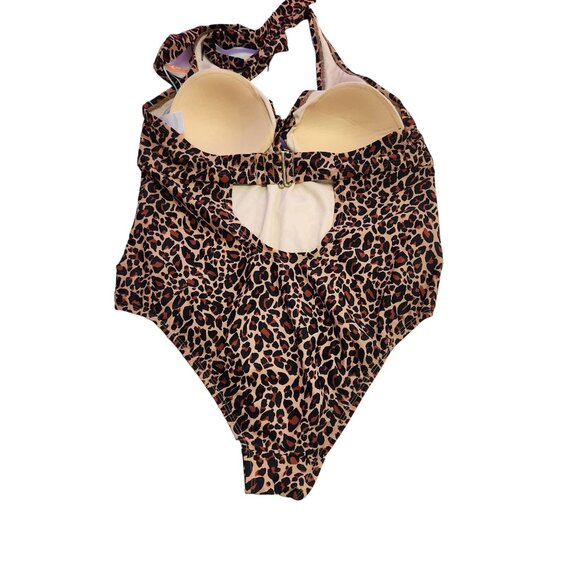 Kona Sol Womens 16W Leopard Print One-Piece Swimsuit 2215 - Picture 2 of 8